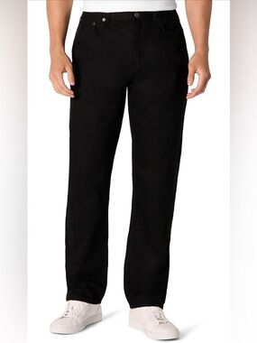 Men's Black Straight-Leg Jeans